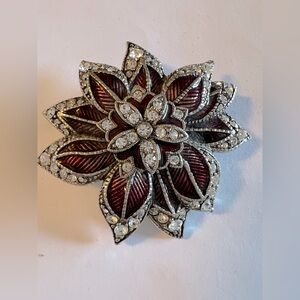 Rare 1980’s Vintage Signed Monet Poinsettia Brooch